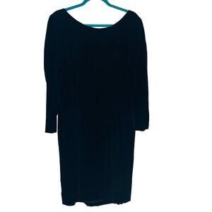 Vintage 1950's Black Velvet Cocktail Dress with Bow on the Back